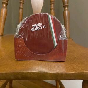 Birra Moretti Wooden Coasters Set Of 4 Italy Italia Beer New Sealed